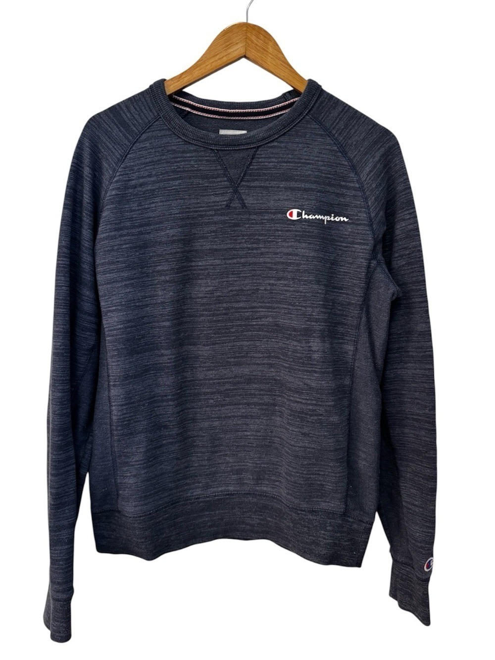 Champion Navy Heather Crewneck Sweatshirt Small Minimal Athletic